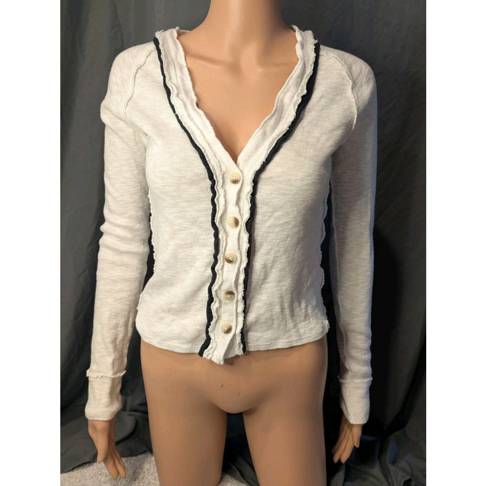 We The Free White Small Cardigan Button